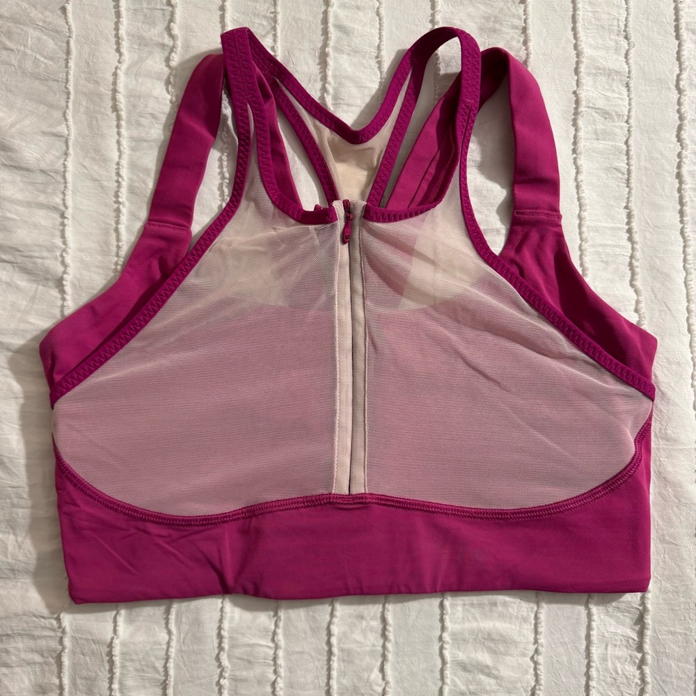 Lululemon Ready Set Sweat Bra High Neck Sports Bra Raspberry Pink Size 8